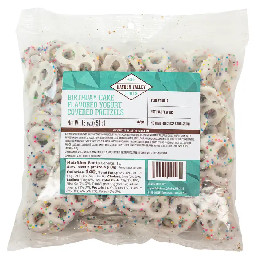 BIRTHDAY CAKE YOGURT FLAVORED PRETZELS16 oz