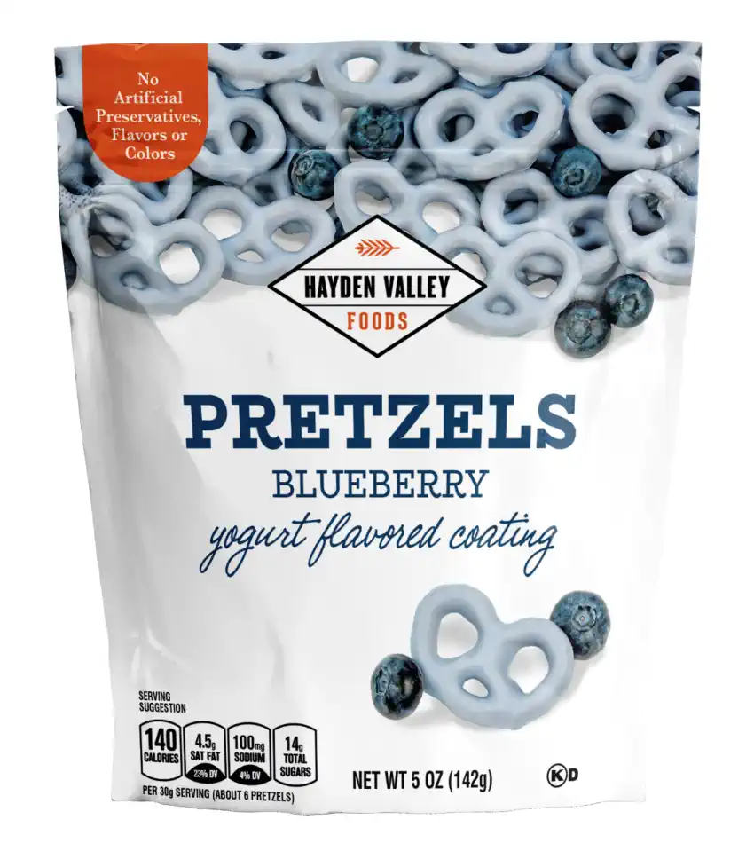 BLUEBERRY YOGURT FLAVORED PRETZELS 5 oz