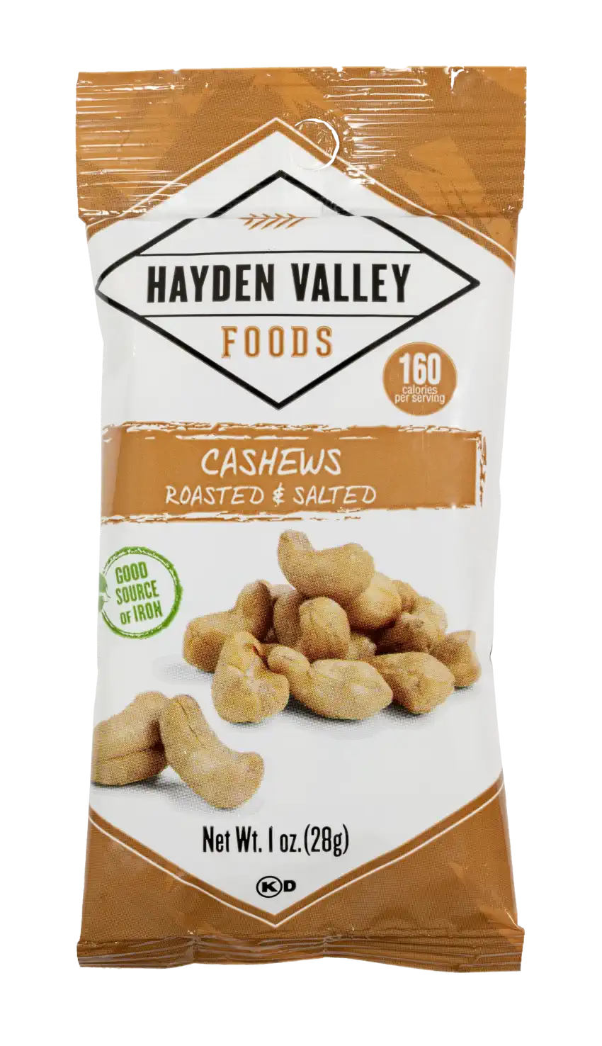 CASHEWS ROASTED AND SALTED 1oz