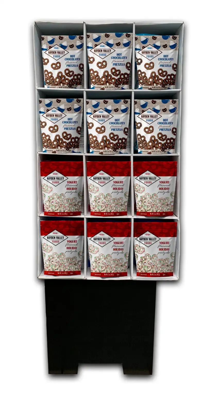 HOLIDAY ASSORTED PRETZELS SHIPPER