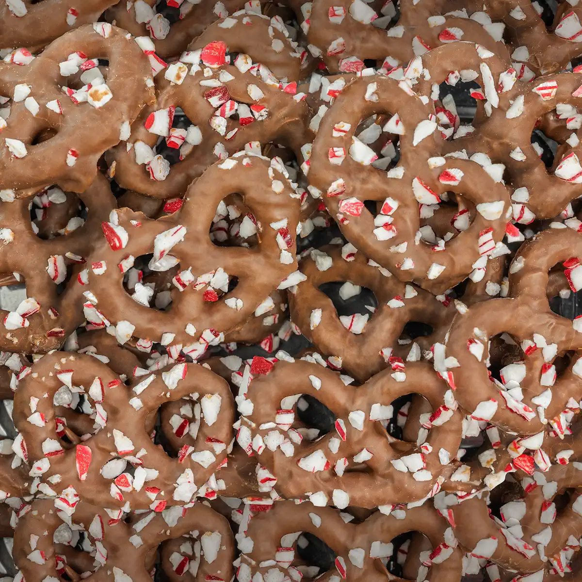 MILK CHOCOLATE PEPPERMINT TWIST PRETZELS