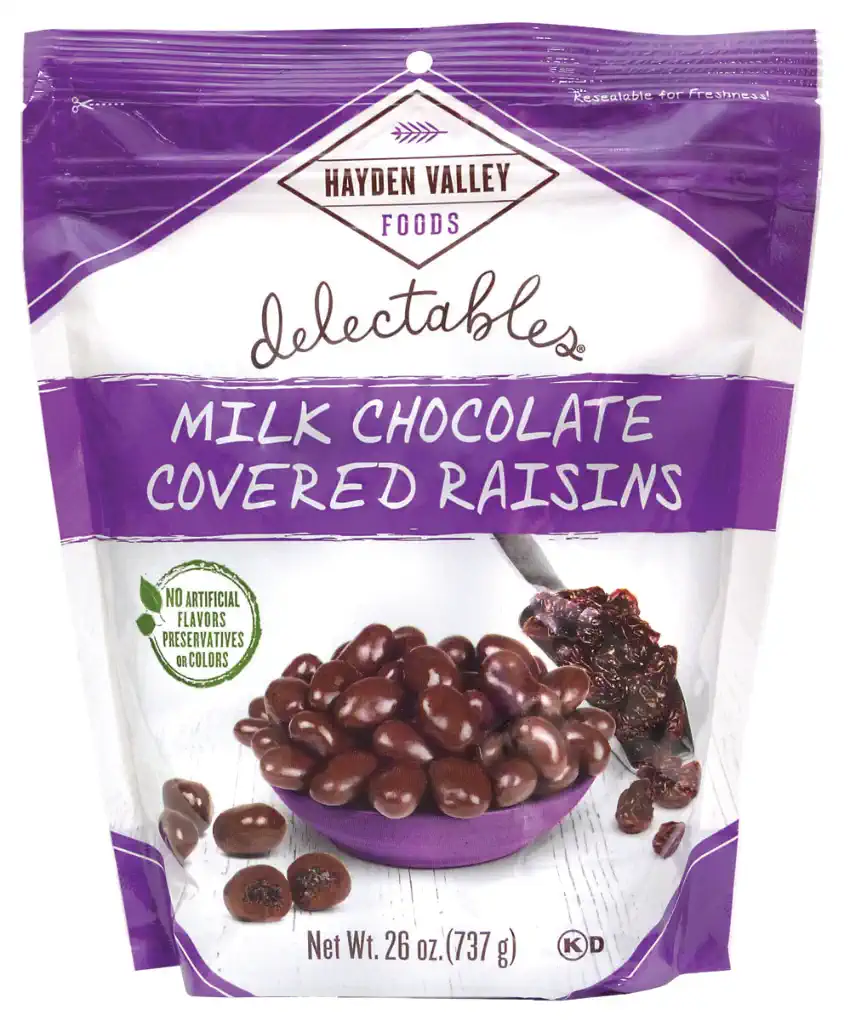 MILK CHOCOLATE RAISINS 26 oz