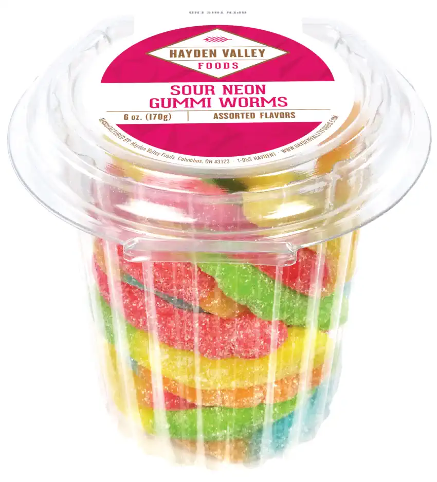 SOUR NEON GUMMI WORMS 6 oz SOUR NEON GUMMI WORMS 6 oz