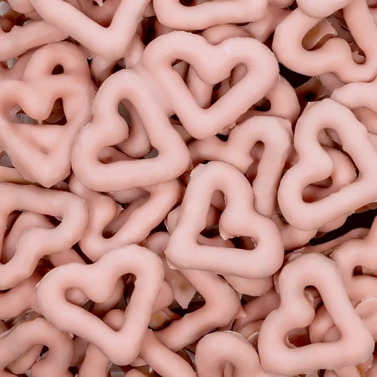 STRAWBERRY YOGURT FLAVORED HEART SHAPED PRETZELS