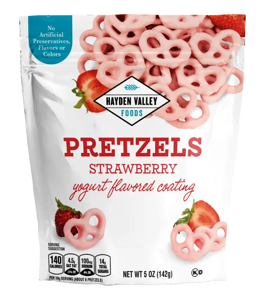 STRAWBERRY YOGURT FLAVORED PRETZELS 5 oz