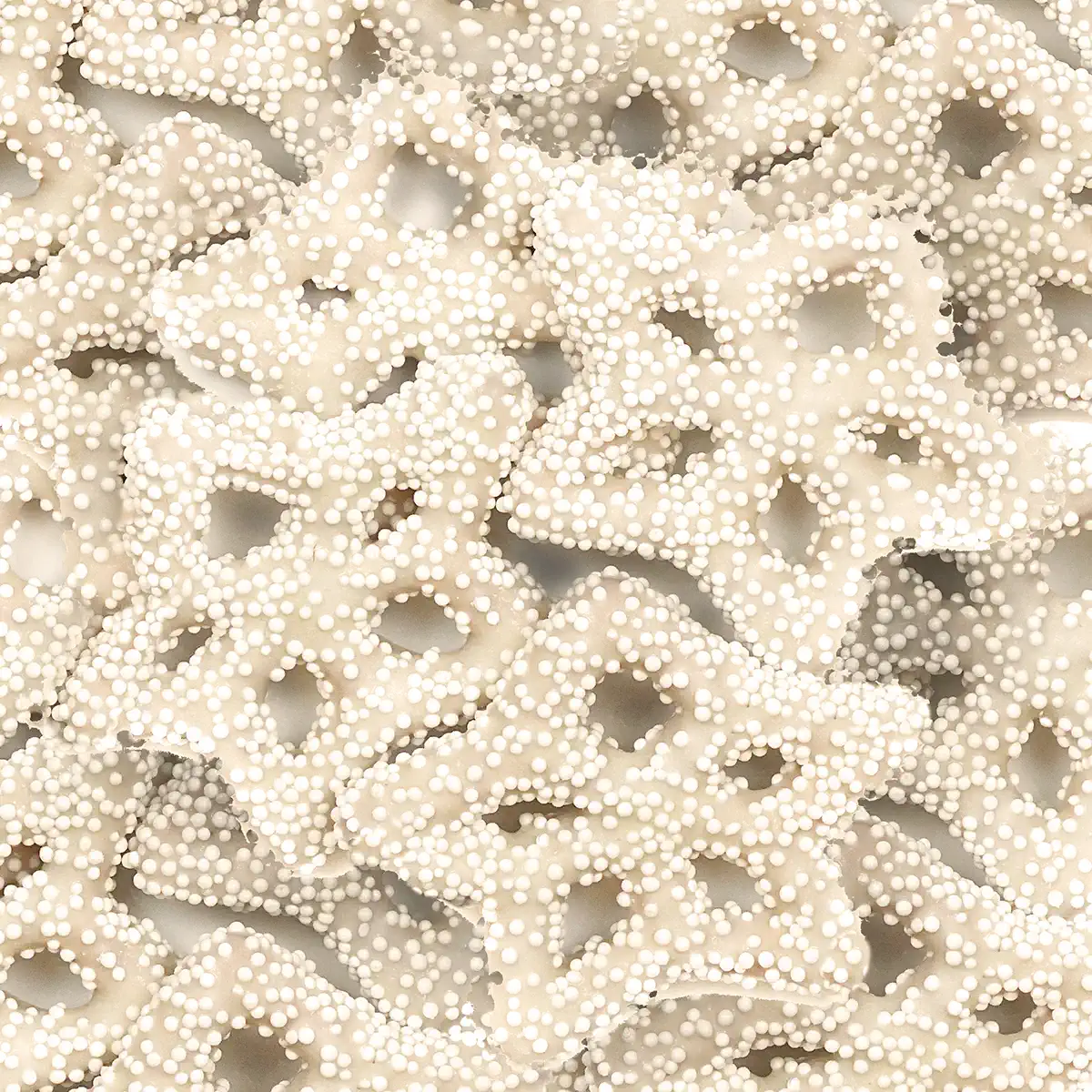 YOGURT FLAVORED STAR PRETZELS W/ WHITE NON PARIELS